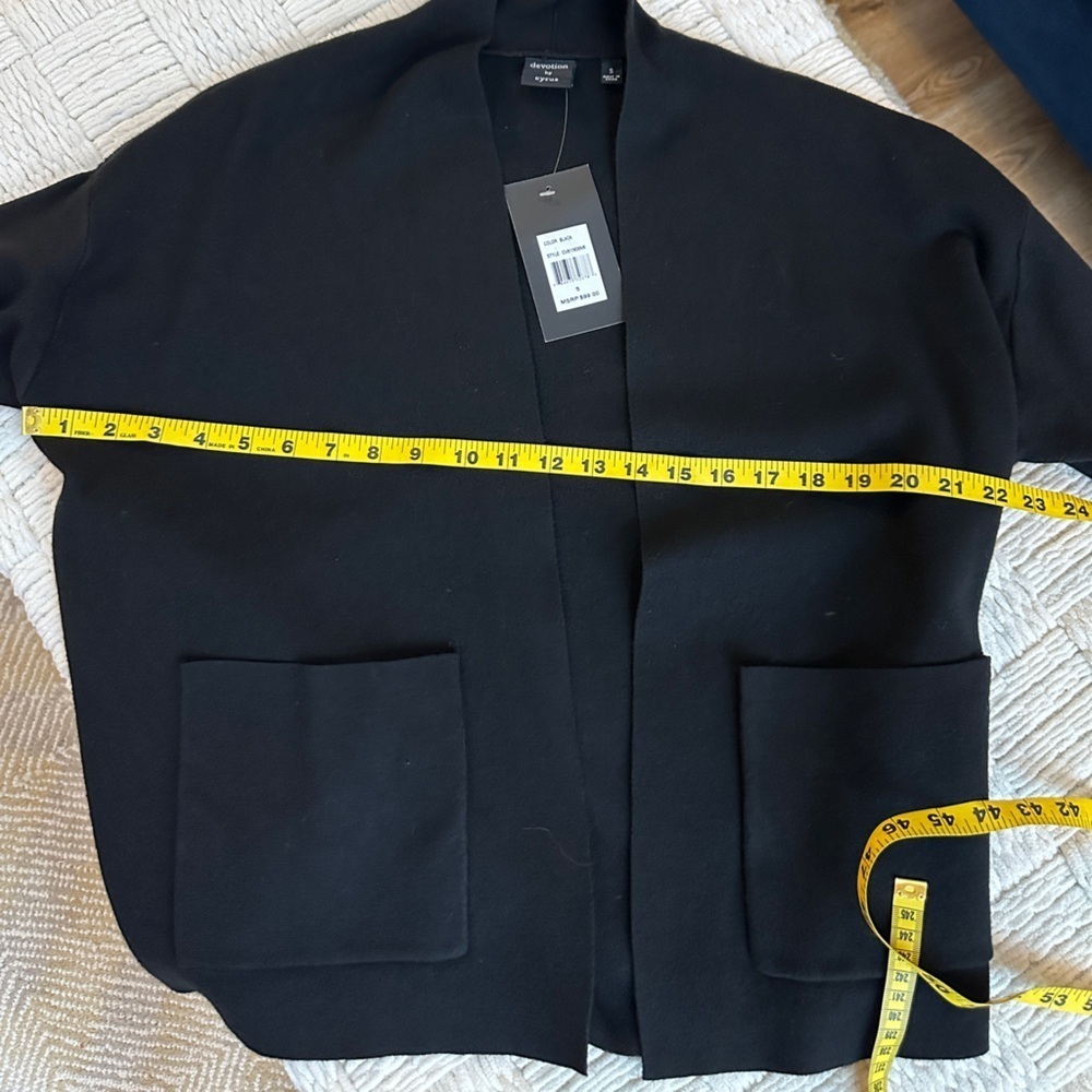 New with tags Cyrus black super soft cardigan dinner jacket sweater oversized - Picture 6 of 8